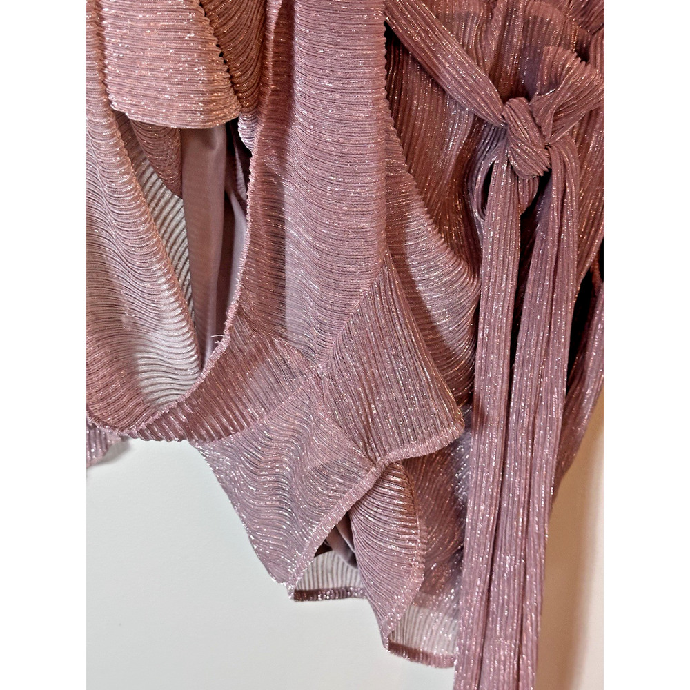 Paradiso Romper Womens Large Pink Shimmer Pockets Balloon Tie Retrofete Inspired - Picture 8 of 10